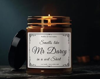 Mr. Darcy Book Lover Scented Candle: Handmade in Berlin, Jane Austen Gift for Regency Lovers, Bookish Merch, Pride and Prejudice