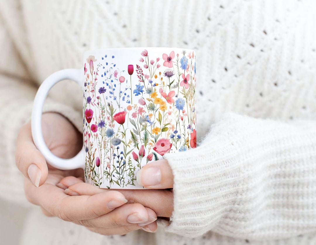 Wildflower Coffee Mug: Vintage Botanical Floral Garden Tea Cup - Etsy