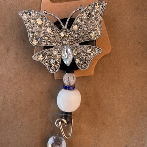 silber diamantierte Schmetterlingsbrosche