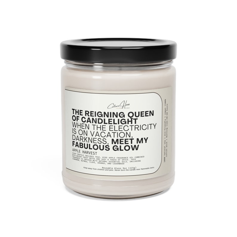 The Reigning Queen of Candlelight Candle, Custom Sarcastic Funny Candle