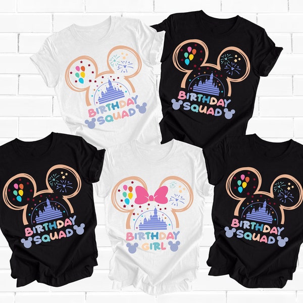 Disney Birthday Squad Shirt, Disney Birthday Squad, Mickey Ears Birthday Party Shirt, Birthday Girl Shirt, Custom Birthday Matching Shirt