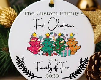 First Christmas as Family of Four, Baby's First Christmas, Christmas Otter, Christmas Gift, Ornament Gift, Nurse Family