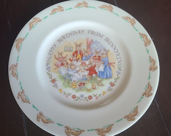 Assiette Royal Doulton 1984 Bunnykins Happy Birthday.