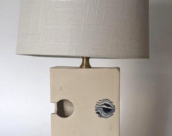 Keyhole lamp | Keyhole Ceramic Table Lamp | Iron Oxide Hand-Painted Design | Glazed Stoneware Base | Artisan Made Lighting USA