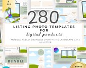 Mockup Listing Photo Templates for Digital Products | 280 Editable Canva Etsy Mockups