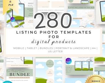 Mockup Listing Photo Templates for Digital Products | 280 Editable Canva Etsy Mockups
