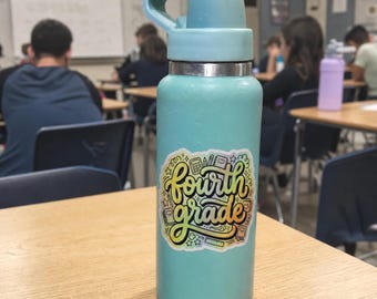 Grade Level Sticker | Back to School Gift for Kids | Holographic Laptop Decal | First Day of School | Kindergarten Through 12th Grade