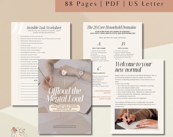 Mental Load Workbook for Moms | Household Organizer (Digital Download)