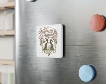 Victorian Floral Porcelain Magnet: Feminist Statement Decor (2"x2")