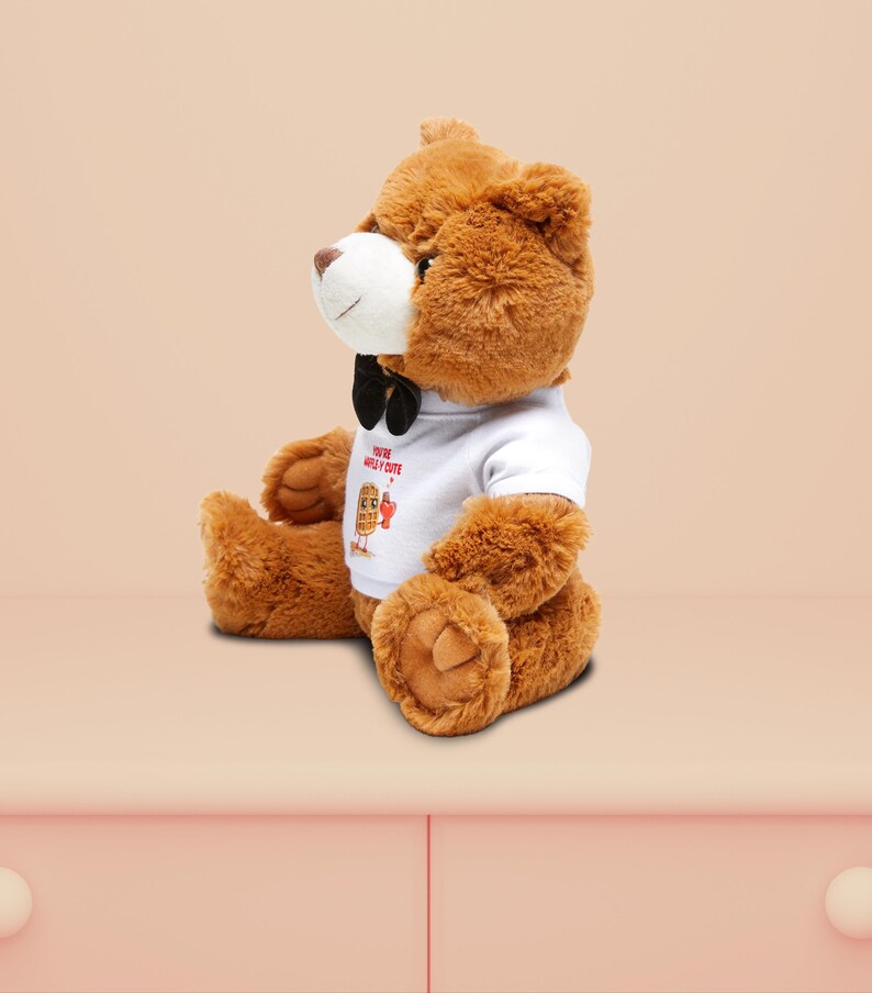 Waffley Cute Plushie Adorable Teddy Bear With Bow Tie and Tshirt Cute ...