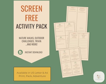 Screen-Free Nature Activity Cards for Kids | Printable Outdoor Adventure Pack (Instant Download)