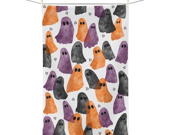 Watercolor Ghost Dish Towel - Kitchen Halloween Decor
