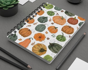 Watercolor Pumpkin Spiral Notebook | Fall Journal