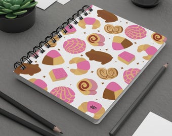 Mexican Pan Dulce Pattern Spiral Notebook | Bakery Sweets Journal