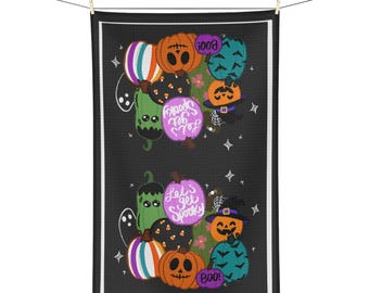 Halloween Decorated Pumpkins Dish Towel - Kitchen Decor