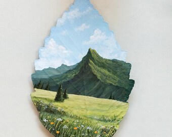 Real Leaf Acrylic Painting, Original Nature-Inspired Framed “Awaiting Adventure” Painting on Preserved Beech Leaf, Home Decor