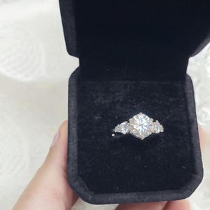 Classic 5 stone 4ctw Round Moissanite Classic Round Brilliant Cut Engagement Ring.