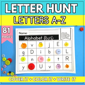 Alphabet Hunt Activity and Letter Writing Practice for Pre-K - Kindergarten