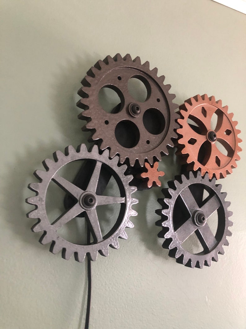 Moving Wall Gears Art Steampunk Gears Gear Art Etsy