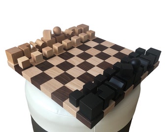 Chess set, handmade wooden chess set, reproduction of the chess set 20s, abstract chessmen, gift idea, only chess pieces, new chessmen