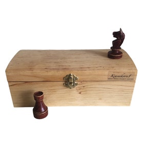 Chess piece box, Handmade Wooden box for chess piece storage, Gift idea