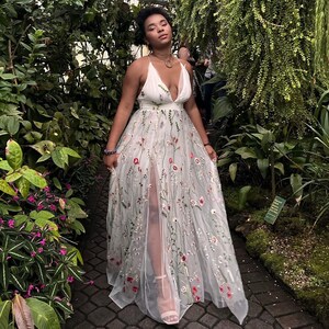 Maxi dress with two slits hot sale