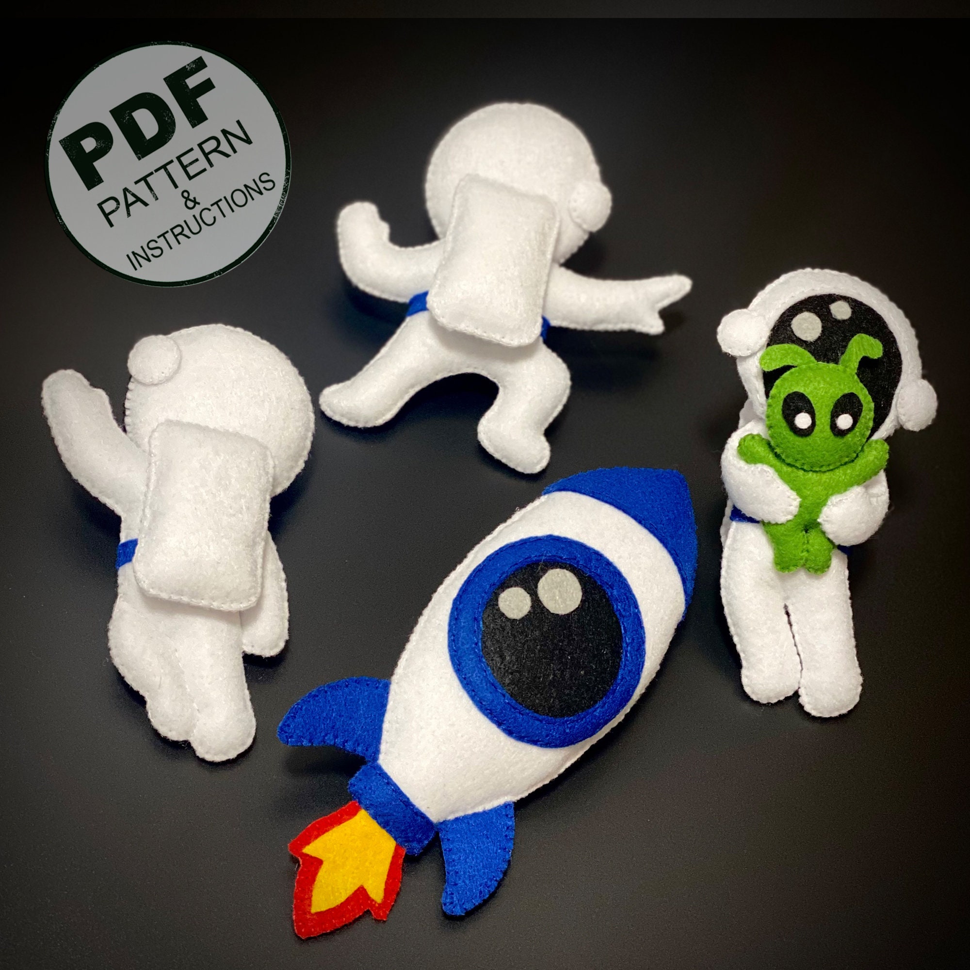 Felt Astronaut & Rocket Sewing Pattern (PDF) - Etsy