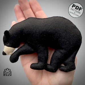 Baribal Bear Sewing Pattern PDF and SVG. Felt Pattern. Felt Animals Pattern. Felt Toys DIY. Plush Bear Pattern. Woodland Animals.