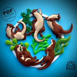 Felt Otter Baby Mobile PDF Pattern, Ocean Nursery Decor (DIY)