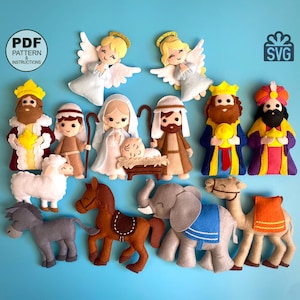 Nativity Scene SET Sewing Pattern. PDF and SVG. Christmas Ornaments Pattern. Felt Toys. Nativity Christmas.