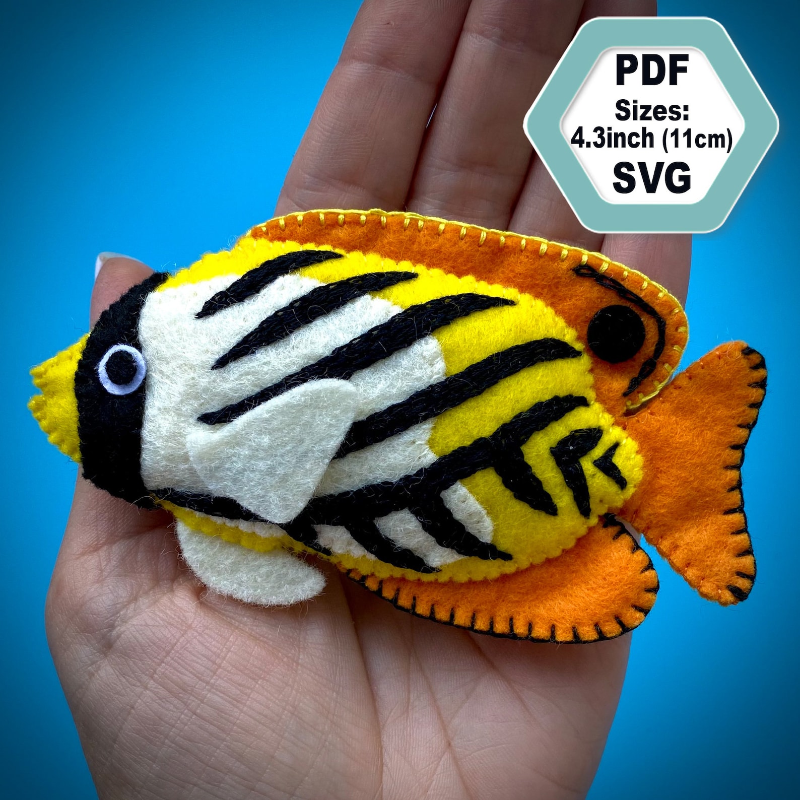 Felt Fish Sewing Pattern PDF and SVG. Felt Fish Pattern. Tropical Fish ...