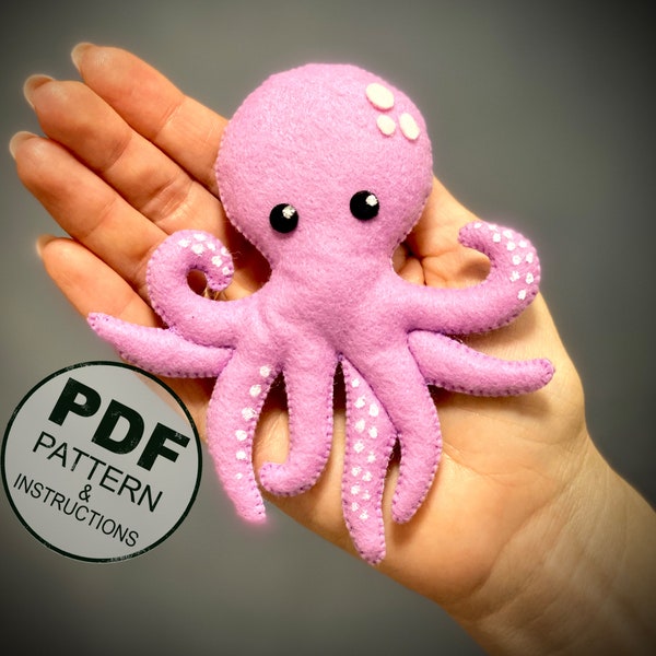 Octopus Sewing Pattern PDF. Ocean Animals Pattern. Coastal Felt Toys Sewing Pattern. Under The Sea Pattern. DIY Octopus. Sea Animals Pattern