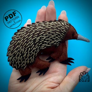 Echidna Sewing Pattern PDF and SVG. Felt Pattern. Felt Animals Pattern. Plush Toys DIY. Plush Echidna. Australian Animals.