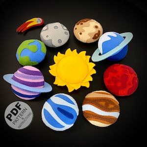Planets Sewing Pattern PDF. Hanging Solar System Easy Pattern. Space and Stars Decor. Astronomy. Galaxy. Astronauts. Out of This World.