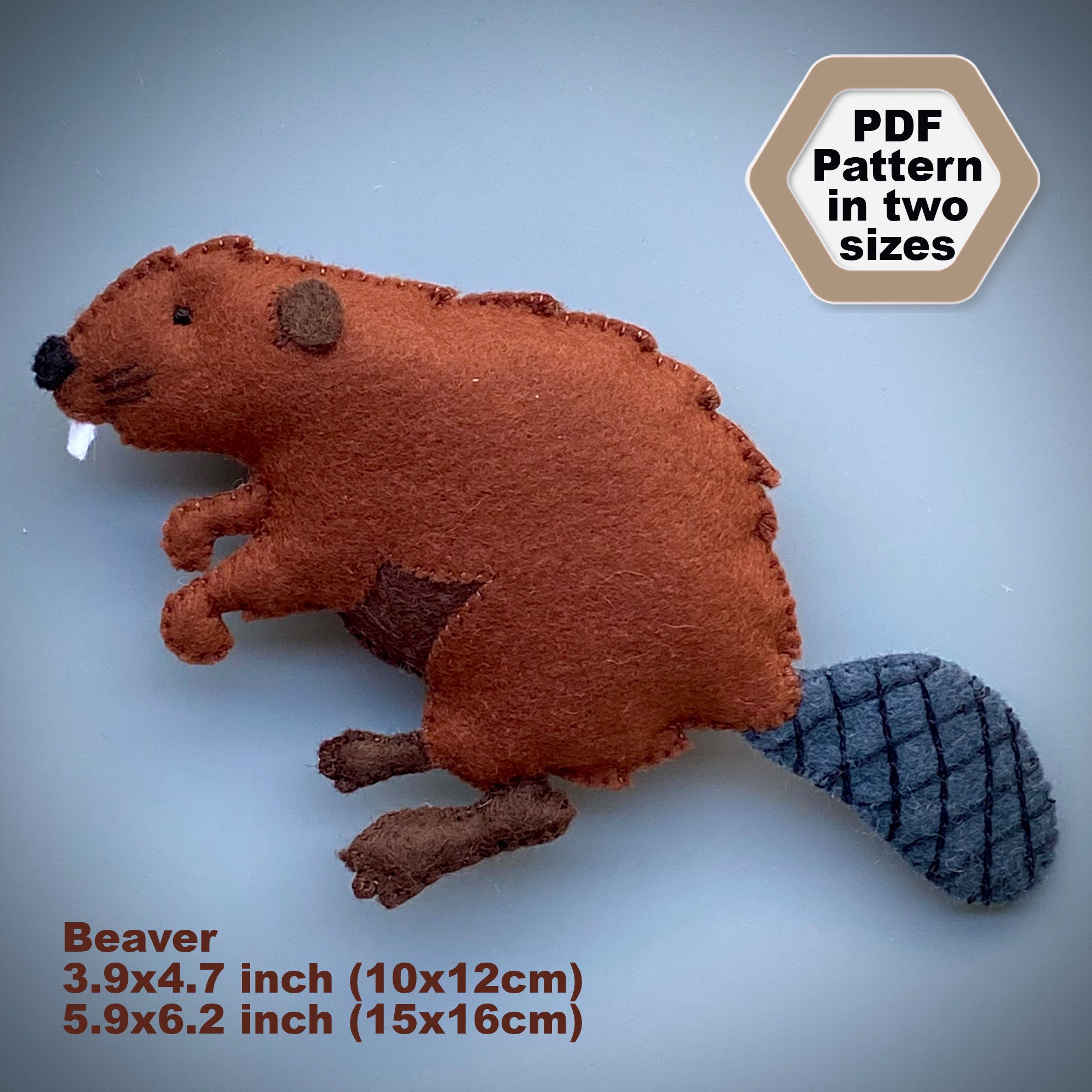 Felt Beaver Sewing Pattern, Stuffed Animal Softie (PDF & SVG) - Etsy