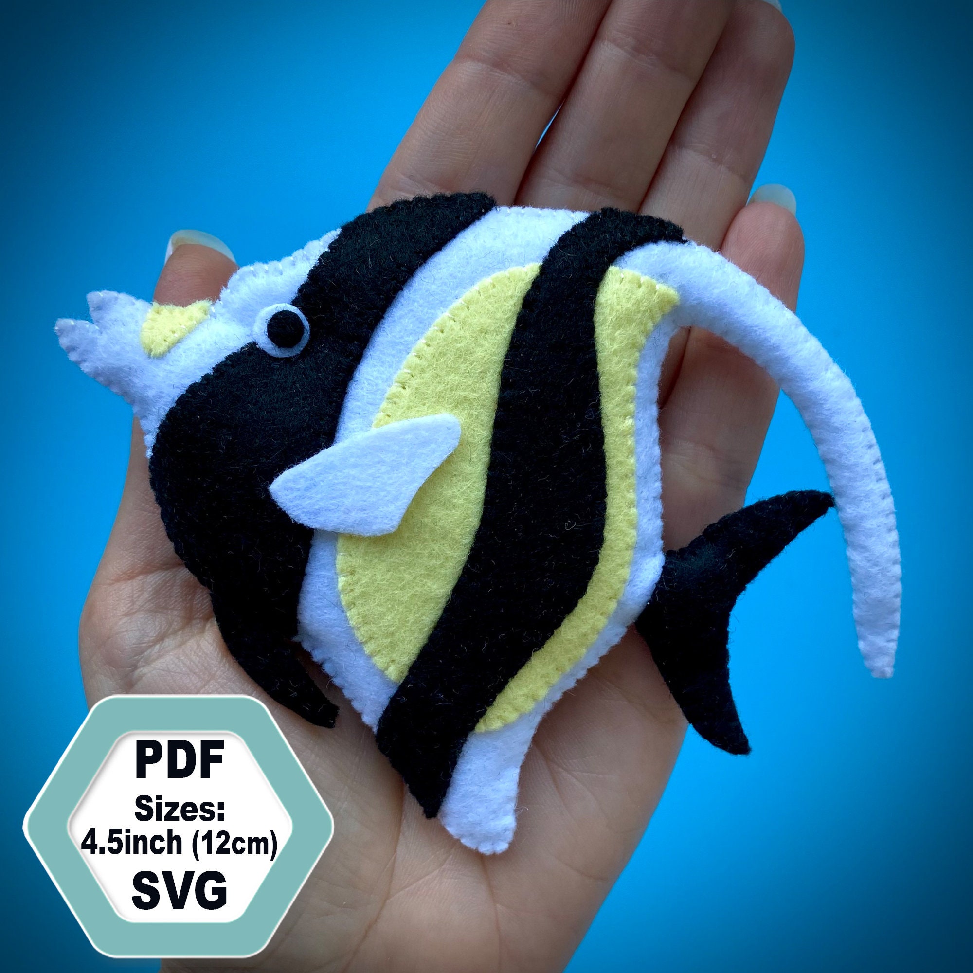 Felt Fish Sewing Pattern PDF and SVG. Felt Fish Pattern. Tropical Fish ...
