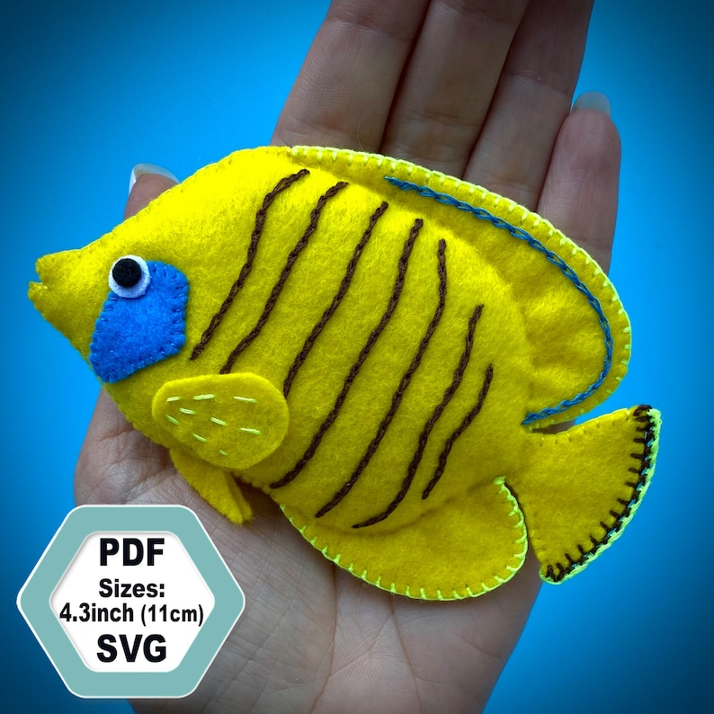 Felt Fish Sewing Pattern PDF and SVG. Felt Fish Pattern. Tropical Fish ...