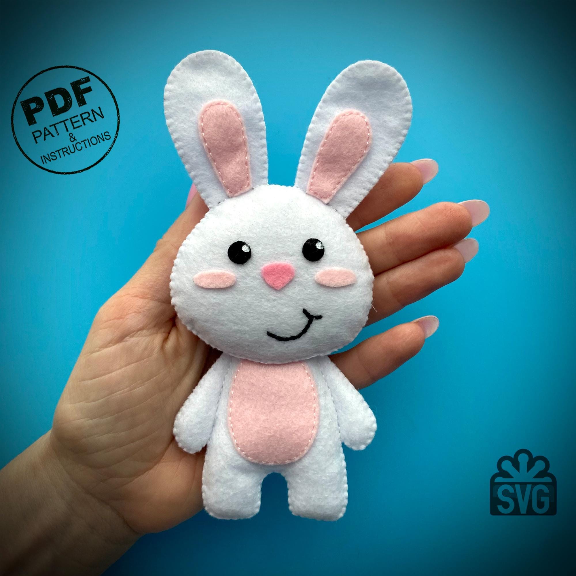 Felt Bunny Rabbit Sewing Pattern: Plush Toy DIY (PDF & SVG) - Etsy