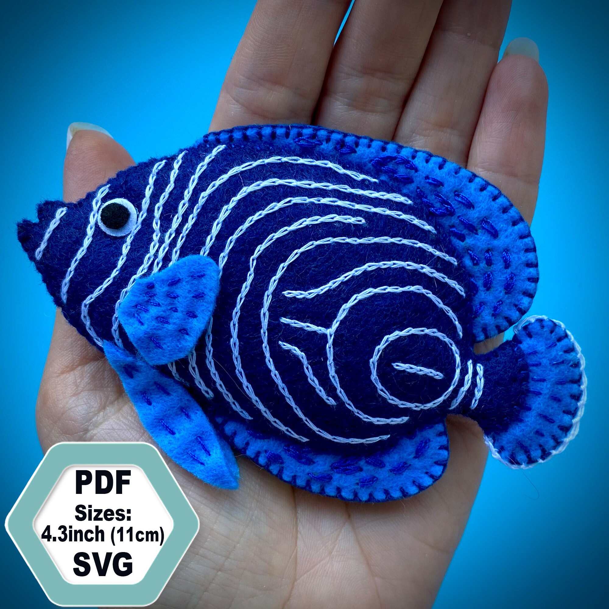 Felt Fish Sewing Pattern PDF and SVG. Felt Fish Pattern. Tropical Fish ...