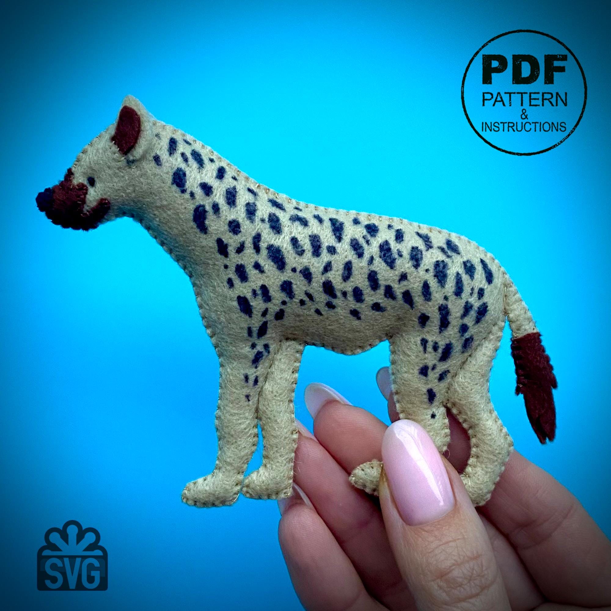 Felt Hyena Sewing Pattern, DIY Stuffed Animal (PDF & SVG) - Etsy