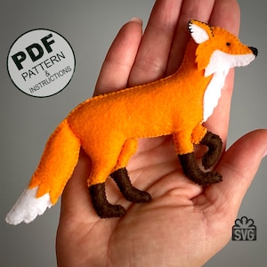 Fox Sewing Pattern PDF and SVG. Stuffed Fox Pattern. Felt Animals Pattern. Stuffed Toys Sewing Pattern. Softie Fox. Woodland Animals.
