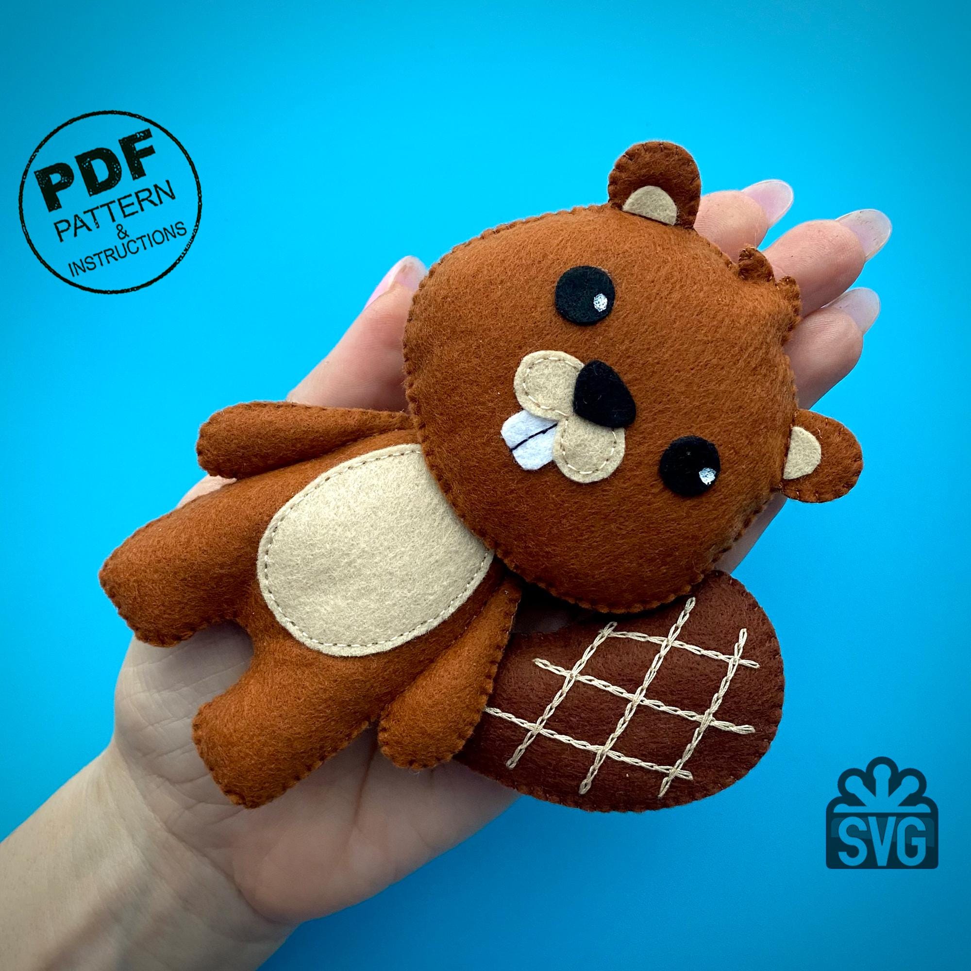 Felt Baby Beaver Sewing Pattern, Plush Woodland Animal (PDF & SVG) - Etsy