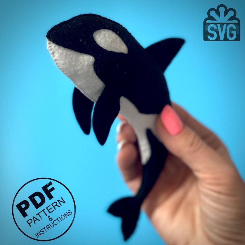 Orca Pattern Print Orca Sewing Pattern PDF and SVG. Ocean Animals Pattern. Whale Killer ...