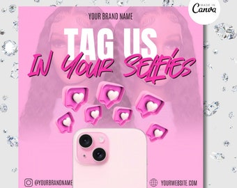 Editable Canva Template for Hair Business Instagram Posts - Wig Company ...