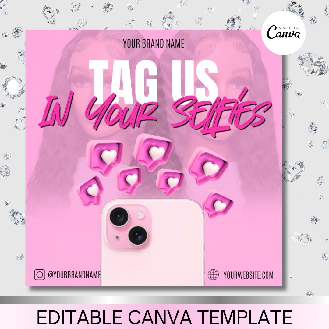 Editable Canva Template for Hair Business Instagram Posts - Wig Company ...