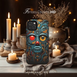 Abstract Art iPhone Case: Fantasy Face Design, Protective Cover