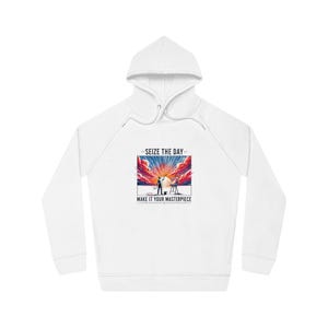 Felpa con cappuccio Seize The Day: pullover grafico ispiratore in cotone biologico