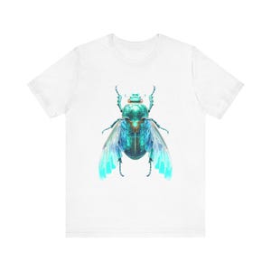 ロボットスカラベ ユニセックスTシャツ、グラフィックTシャツ、レトロな虫のデザイン、ヴィンテージ昆虫シャツ、メンズ レディース ファッション トップス
