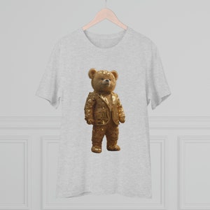 Fashion Teddy T-Shirt | Funny Bear Tee | Men&#39;s Groomsmen Gift | Handmade Gift for Him | Teddy Bear Shirt in Green | Father&#39;s Day Gift