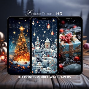 Christmas Mobile Wallpapers Collection | Winter Christmas Wallpaper iPhone | Christmas Phone Background | Winter HD Bundle Set - Pack#10